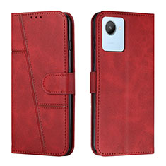 Leather Case Stands Flip Cover Holder Y01X for Realme C30s Red