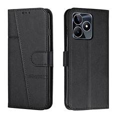 Leather Case Stands Flip Cover Holder Y01X for Realme C51 Black