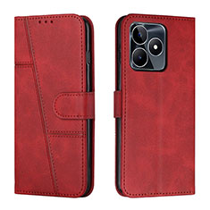 Leather Case Stands Flip Cover Holder Y01X for Realme C51 Red