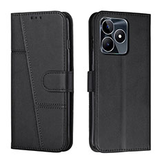 Leather Case Stands Flip Cover Holder Y01X for Realme C53 India Black