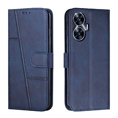 Leather Case Stands Flip Cover Holder Y01X for Realme C55 Blue