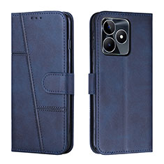 Leather Case Stands Flip Cover Holder Y01X for Realme Narzo N53 Blue