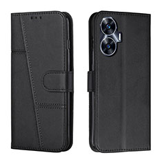 Leather Case Stands Flip Cover Holder Y01X for Realme Narzo N55 Black