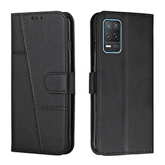 Leather Case Stands Flip Cover Holder Y01X for Realme Q3 5G Black