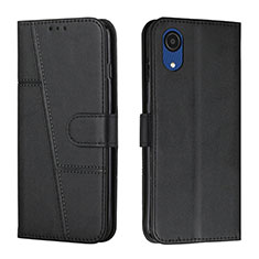 Leather Case Stands Flip Cover Holder Y01X for Samsung Galaxy A03 Core Black