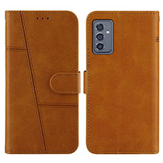 Leather Case Stands Flip Cover Holder Y01X for Samsung Galaxy A15 LTE Light Brown