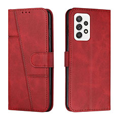 Leather Case Stands Flip Cover Holder Y01X for Samsung Galaxy A23 4G Red