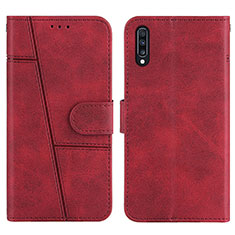 Leather Case Stands Flip Cover Holder Y01X for Samsung Galaxy A30S Red