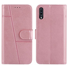 Leather Case Stands Flip Cover Holder Y01X for Samsung Galaxy A30S Rose Gold
