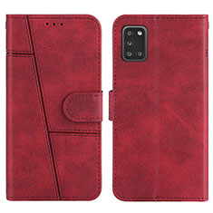 Leather Case Stands Flip Cover Holder Y01X for Samsung Galaxy A31 Red