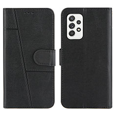 Leather Case Stands Flip Cover Holder Y01X for Samsung Galaxy A52 4G Black