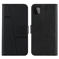 Leather Case Stands Flip Cover Holder Y01X for Samsung Galaxy F42 5G Black