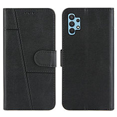 Leather Case Stands Flip Cover Holder Y01X for Samsung Galaxy M32 5G Black