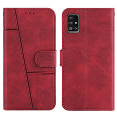 Leather Case Stands Flip Cover Holder Y01X for Samsung Galaxy M40S Red