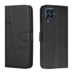 Leather Case Stands Flip Cover Holder Y01X for Samsung Galaxy M53 5G Black