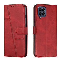 Leather Case Stands Flip Cover Holder Y01X for Samsung Galaxy M53 5G Red