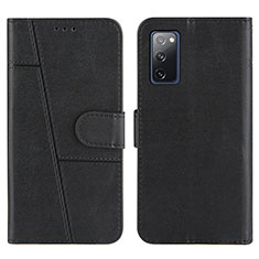 Leather Case Stands Flip Cover Holder Y01X for Samsung Galaxy S20 FE 4G Black