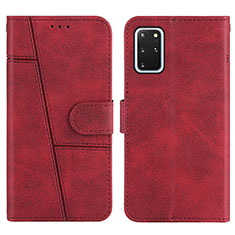 Leather Case Stands Flip Cover Holder Y01X for Samsung Galaxy S20 Plus Red