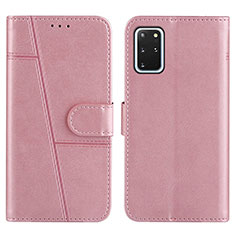 Leather Case Stands Flip Cover Holder Y01X for Samsung Galaxy S20 Plus Rose Gold