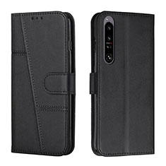 Leather Case Stands Flip Cover Holder Y01X for Sony Xperia 1 IV Black