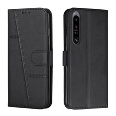 Leather Case Stands Flip Cover Holder Y01X for Sony Xperia 1 IV SO-51C Black