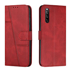 Leather Case Stands Flip Cover Holder Y01X for Sony Xperia 10 IV Red