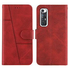 Leather Case Stands Flip Cover Holder Y01X for Xiaomi Mi 10S 5G Red