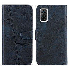 Leather Case Stands Flip Cover Holder Y01X for Xiaomi Mi 10T 5G Blue