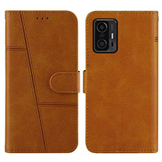 Leather Case Stands Flip Cover Holder Y01X for Xiaomi Mi 11T 5G Light Brown