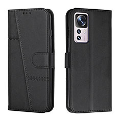 Leather Case Stands Flip Cover Holder Y01X for Xiaomi Mi 12T 5G Black