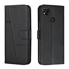 Leather Case Stands Flip Cover Holder Y01X for Xiaomi POCO C31 Black