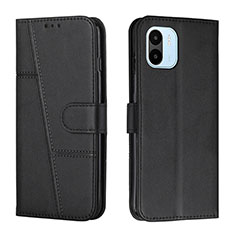 Leather Case Stands Flip Cover Holder Y01X for Xiaomi Poco C50 Black