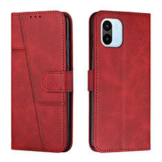 Leather Case Stands Flip Cover Holder Y01X for Xiaomi Poco C50 Red