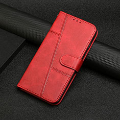 Leather Case Stands Flip Cover Holder Y01X for Xiaomi Poco C55 Red