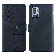 Leather Case Stands Flip Cover Holder Y01X for Xiaomi POCO M3 Pro 5G Blue