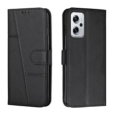 Leather Case Stands Flip Cover Holder Y01X for Xiaomi Poco X4 GT 5G Black