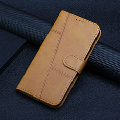 Leather Case Stands Flip Cover Holder Y01X for Xiaomi Poco X5 Pro 5G Light Brown