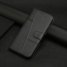 Leather Case Stands Flip Cover Holder Y01X for Xiaomi Redmi 12C 4G Black