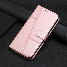 Leather Case Stands Flip Cover Holder Y01X for Xiaomi Redmi 12C 4G Rose Gold