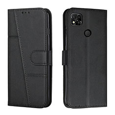 Leather Case Stands Flip Cover Holder Y01X for Xiaomi Redmi 9 India Black