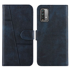 Leather Case Stands Flip Cover Holder Y01X for Xiaomi Redmi 9 Power Blue