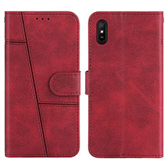 Leather Case Stands Flip Cover Holder Y01X for Xiaomi Redmi 9A Red