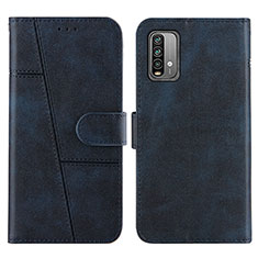 Leather Case Stands Flip Cover Holder Y01X for Xiaomi Redmi 9T 4G Blue