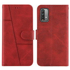 Leather Case Stands Flip Cover Holder Y01X for Xiaomi Redmi 9T 4G Red