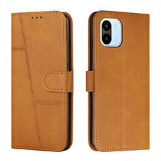 Leather Case Stands Flip Cover Holder Y01X for Xiaomi Redmi A2 Light Brown