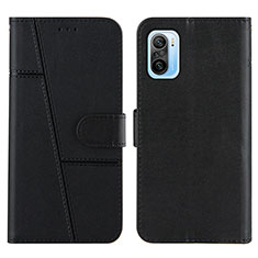 Leather Case Stands Flip Cover Holder Y01X for Xiaomi Redmi K40 5G Black