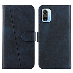 Leather Case Stands Flip Cover Holder Y01X for Xiaomi Redmi K40 Pro+ Plus 5G Blue