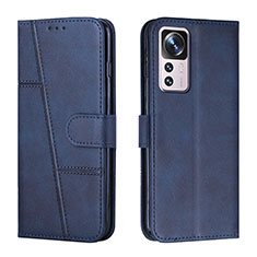 Leather Case Stands Flip Cover Holder Y01X for Xiaomi Redmi K50 Ultra 5G Blue