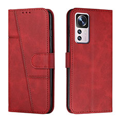 Leather Case Stands Flip Cover Holder Y01X for Xiaomi Redmi K50 Ultra 5G Red