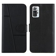 Leather Case Stands Flip Cover Holder Y01X for Xiaomi Redmi Note 10 Pro 4G Black